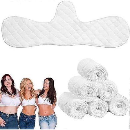 Pustende BH-innlegg i bomull for svette kropper, absorberer svette effektivt under brystet, gjenbrukbare og komfortable for alle [YJD]