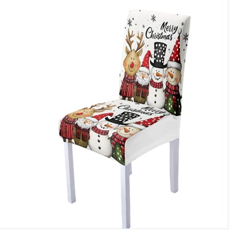 Julstolsöverdrag med festliga motiv - Set med 4 stolsöverdrag för julmiddagen med jultema