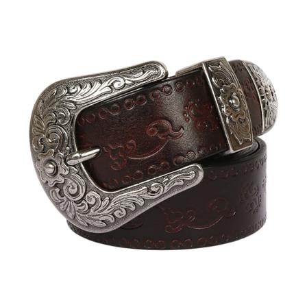 1/2/3/5 Utsökt vintage bälte i västerländsk stil för män och kvinnor Small round coffee 120cm 1Set