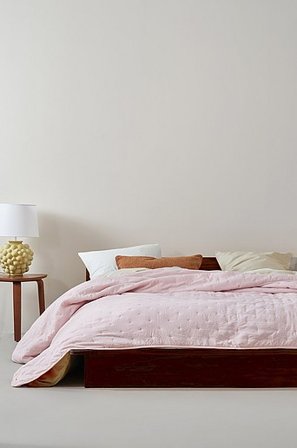 Jotex - Tagesdecke, Doppelbettgröße 260x260cm Puderrosa - CALM - Kaufe Doppelbett bei Jotex