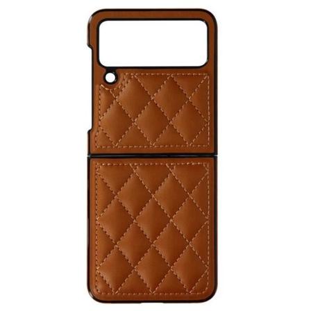 Etui, der er kompatibelt med Samsung Galaxy Z Flip4 Rhombus Chic lysebrun
