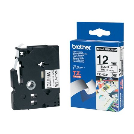 BROTHER Tape TZEN231 12mm svart på vit - Lyreco - Kontorsmaskiner - Märkmaskiner och tape - Tape - Brother TZ
