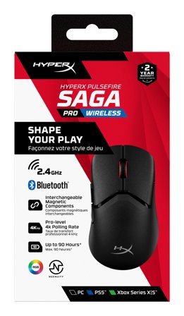 HyperX Pulsefire Saga Pro Wireless-Gaming-Maus (schwarz)