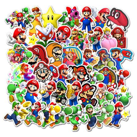 50 St Super Mario Bros-klistermärken Diy Bagage Skateboard Laptop K