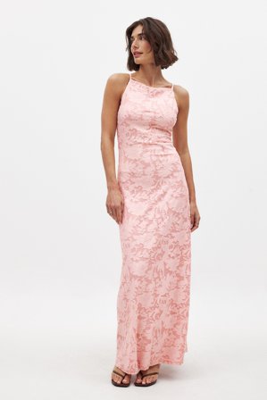 NA-KD - Maxikjole med blomster - Blomstrete kjole - Rosa - M