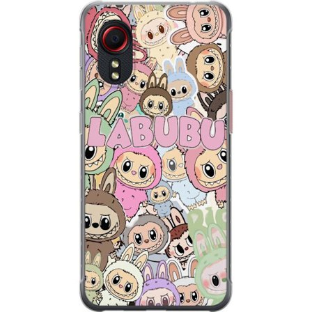 Yhteensopiva Puhelinkuori Samsung Galaxy Xcover 5 Ruusunpunainen kawaii-kompositio, jossa on söpöjä piirrettyjä hahmoja ja pehmeitä muotoja