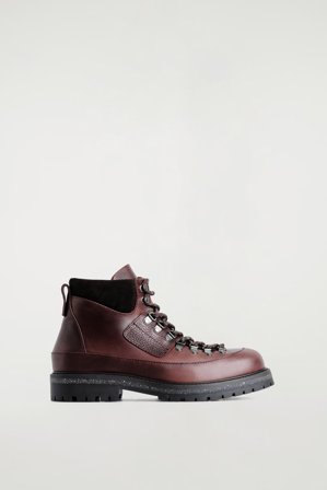 COS Men's Leather Hiking Boots in Brown