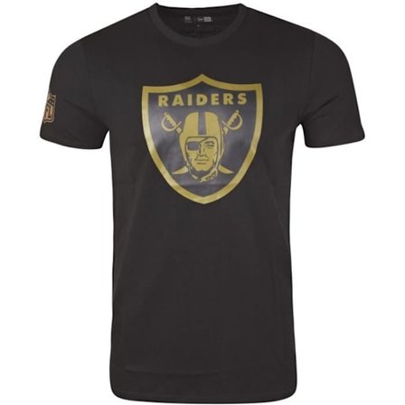 T-shirt NFL - NEW ERA - Oakland Raiders - Svart / Wood Camo - 100% Bomull - Korta ärmar