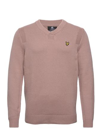 Utility V Neck Neulepaita V-kaula-aukko Beige Lyle & Scott