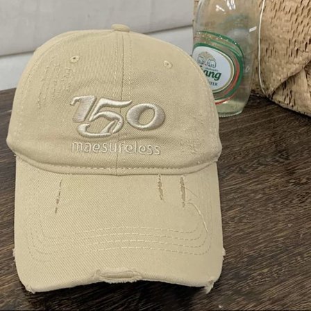 Brev Broderad Baseball Cap Bruten Anka Tongue Hat KHAKI