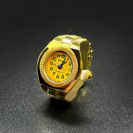Vintage Rings Punk Elastic Stretchy Quartz Watch Rings for Wome