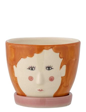 Jaya Flowerpot W/Saucer Home Decoration Flower Pots Orange Bloomingville