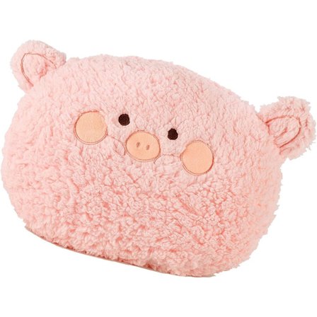 Håndvarmer Pude, Blød Varm Dekorativ Plys Håndvarmer Pude Multifunktionel Skjult Lynlås til Kontor (Pink 28cm)