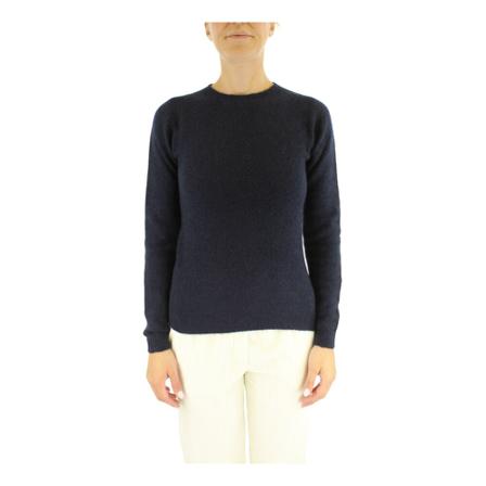 Roberto Collina, Round-neck Knitwear Blauw, Dames, Maat:M