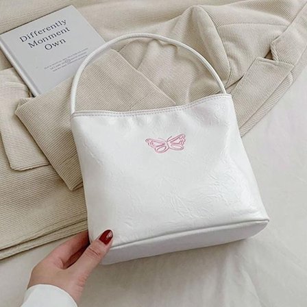 Silver Bucket Bag Underarmsväska WHITE BUTTERFLY BUTTERFLY