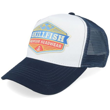 Skillfish - Vit trucker Keps - Kids Crimsonwave Logo French Navy/White Trucker @ Hatstore