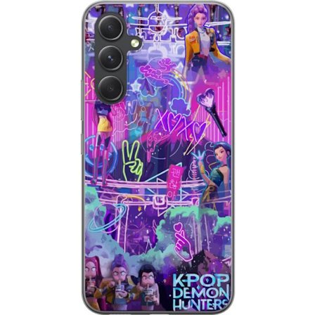 Yhteensopiva Puhelinkuori Samsung Galaxy A55 Kpop Demon Hunters Neon City Lights Purple Glow Idol Energy Vibes