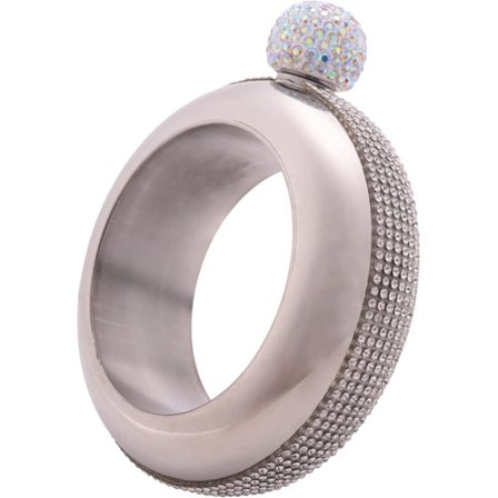 Armbånd i rustfrit stål, bærbar vin- og whiskyflaske, feltflaske, drikkeflaske, køkkenvinbeholder, sølv