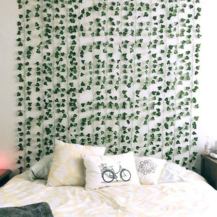 12 stk. Kunstige Ivy Ranker, Grøn Silke Ivy Krans Grøn Hængende Plante