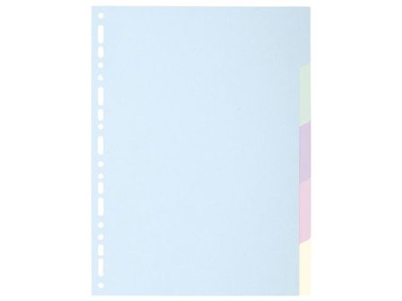 EXACOMPTA Tom avdelare, Forever , presspan, 5 delar, A4, olika pastellfärger - Lyreco - Kontorsmaterial - Pärmar och register - Pappersregister