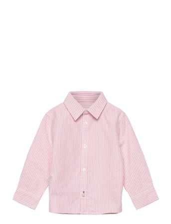 Regular-Fit Striped Shirt Shirts Long-sleeved Shirts Rosa Mango*Betinget Tilbud