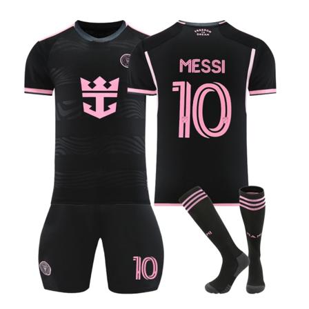 2425Inter Miami CF fotbollströja med strumpor för barn nr 10 Messi Away XXL