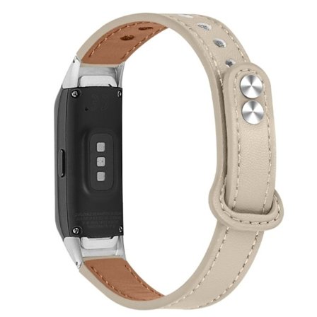 Samsung Galaxy Fit klockarmband i äkta läder från koskinn - Elfenben Vit
