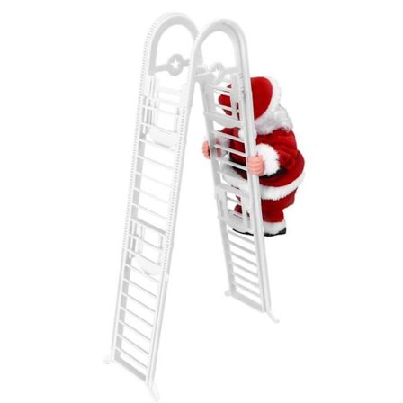 HURRISE klättring juldekoration med stege, elektriska julgransprydnader för rummet