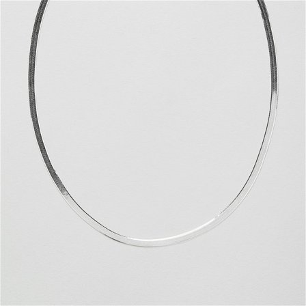 Herringbone Halsband (M) 45 cm - Sterling Silver - Safira
