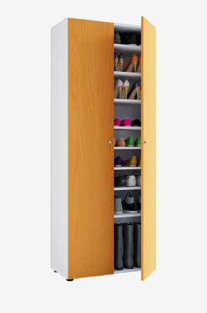 VCM - Vcm Skoskap Vandol I med dører og 9 hyller - Flerfarget - Skoskap - Fra Homeroom