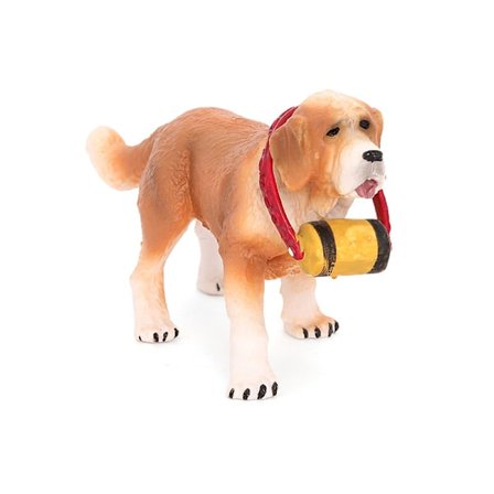 Dyr model børns plastik legetøjs kæledyrs hund med halsbånd Sankt Bernhard hund tidlig uddannelse kognitiv håndlavet pynt