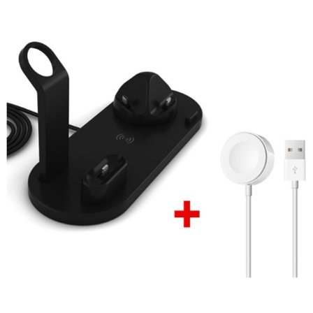 3 i 1 trådlös laddare för Apple och Android svart