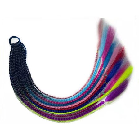 Flerfarvet hestehale paryk pandebånd 1 1