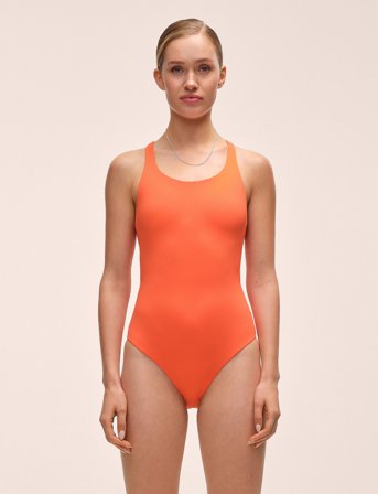 Casall Deep Racerback Swimsuit - Orange - 36