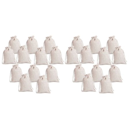 24 st Små Bomullsdragpåsar Återanvändbara Muslinpåsar Present Godis Favoritpåse Smyckespåsar