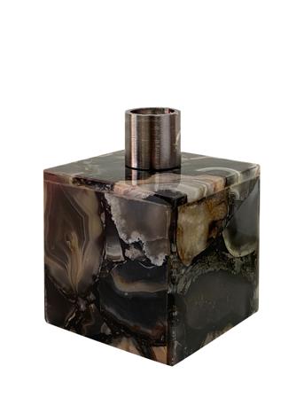 Agat Candleholder Home Decoration Candlesticks & Tealight Holders Candlesticks Svart Mojoo