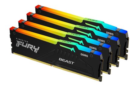 Kingston FURY Beast RGB 128GB 5600MHz DDR5 (4x 32GB) CL40-40-40, 1.25V, Intel XMP