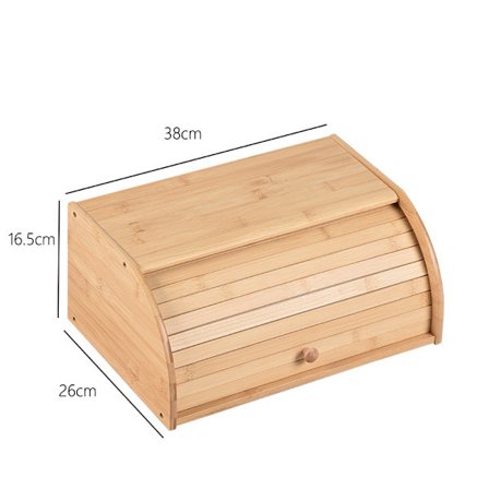 Brødkasse - Creative Home - Naturlig Bøg - 38*26*16.5 cm - Rullelåg - Klassisk