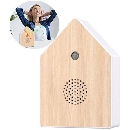 Fuglelydshus med bevægelsessensor Justerbar lydstyrke 11x3,5x15,2 cm Sensor Fuglehus Kompatibel med Toilet Badeværelse Gang Kontor Brun Fantastisk 