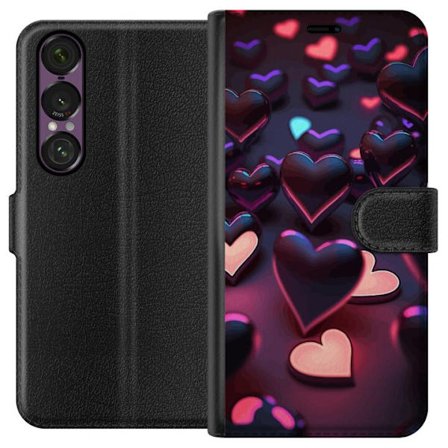 Kompatibelt Lommeboketui til Sony Sony Xperia 1 VII Midnattshjerter