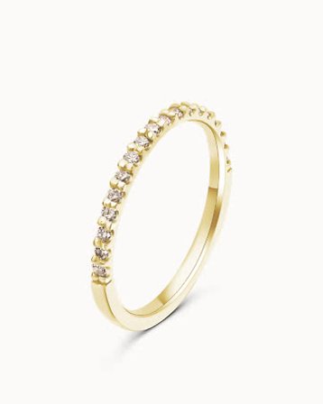 Lunette Diamond Ring Champagne Diamonds 18K Yellow Gold - Eternity Rings from Vanbruun