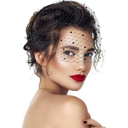 1920-luvun musta verkkohuivipanta, naisellinen hääasuste