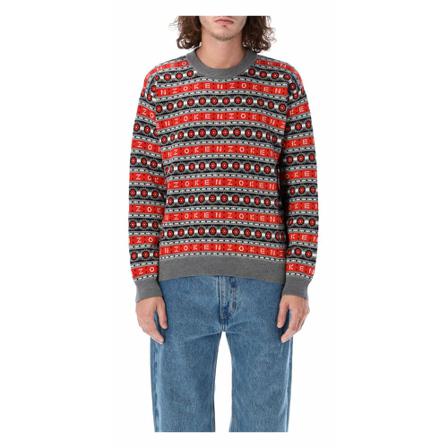 Kenzo, Round-neck Knitwear Rood, Heren, Maat:L