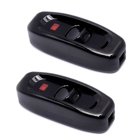 2 kpl musta lamppukytkin, linjakytkin 250v 10a välikytkin LED-merkkivalolla, linjajohdon kytkin