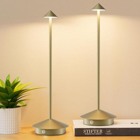 2-pak Bordlampe / Skrivebordslampe - Trådløs LED-lampe