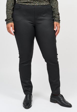 CISO - Sofia Bukser - Sort / Coated - Curvy Slim Fit / Elastik i Taljen
