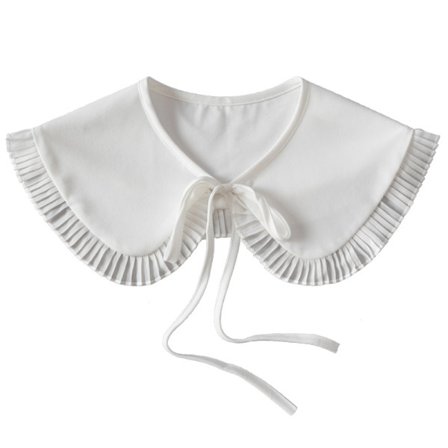 Blonde falsk krage, avtakbar plissert blusekrage, elegant halv falsk skjorte, myk hvit utringningsdekorasjon for gensere, kjoler og hettegensere