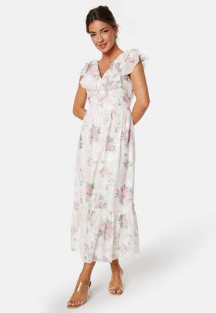 Bubbleroom Occasion - Flounce Jacquard Midi Dress - L