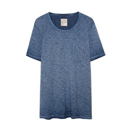 Zadig & Voltaire Toby Cold Dyed T-Shirt Blå, Herre T-shirts