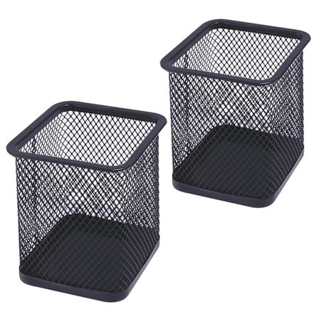 2 stk. trådnet penholder til skrivebord, metal blyantkop organizer med robust base - kontor- og skoleartikler opbevaring, hjemmearbejdsplads
